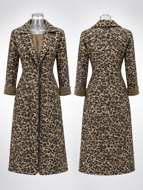 Adyson Parker Sweaters - ADYSON PARKER Women's Open Front Cardigan Cheetah Print Cuff Sleeves Size S